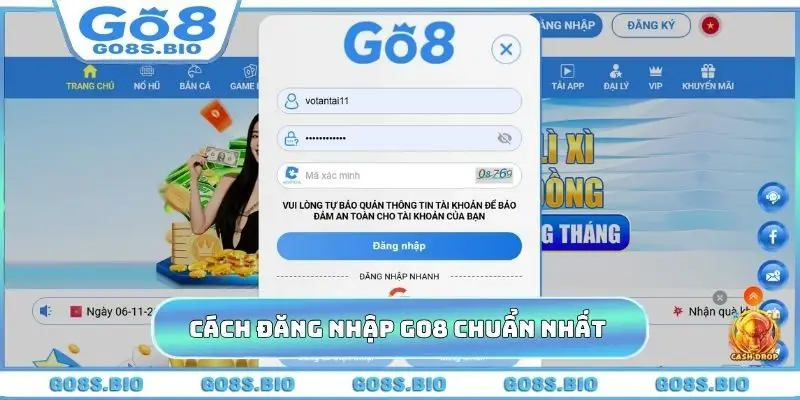 Cách đăng nhập GO8 chuẩn nhất cho newbie
